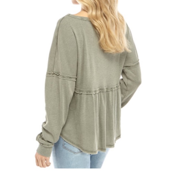 LAST 1 - NEW ribbed long sleeve peplum top - Picture 2 of 9